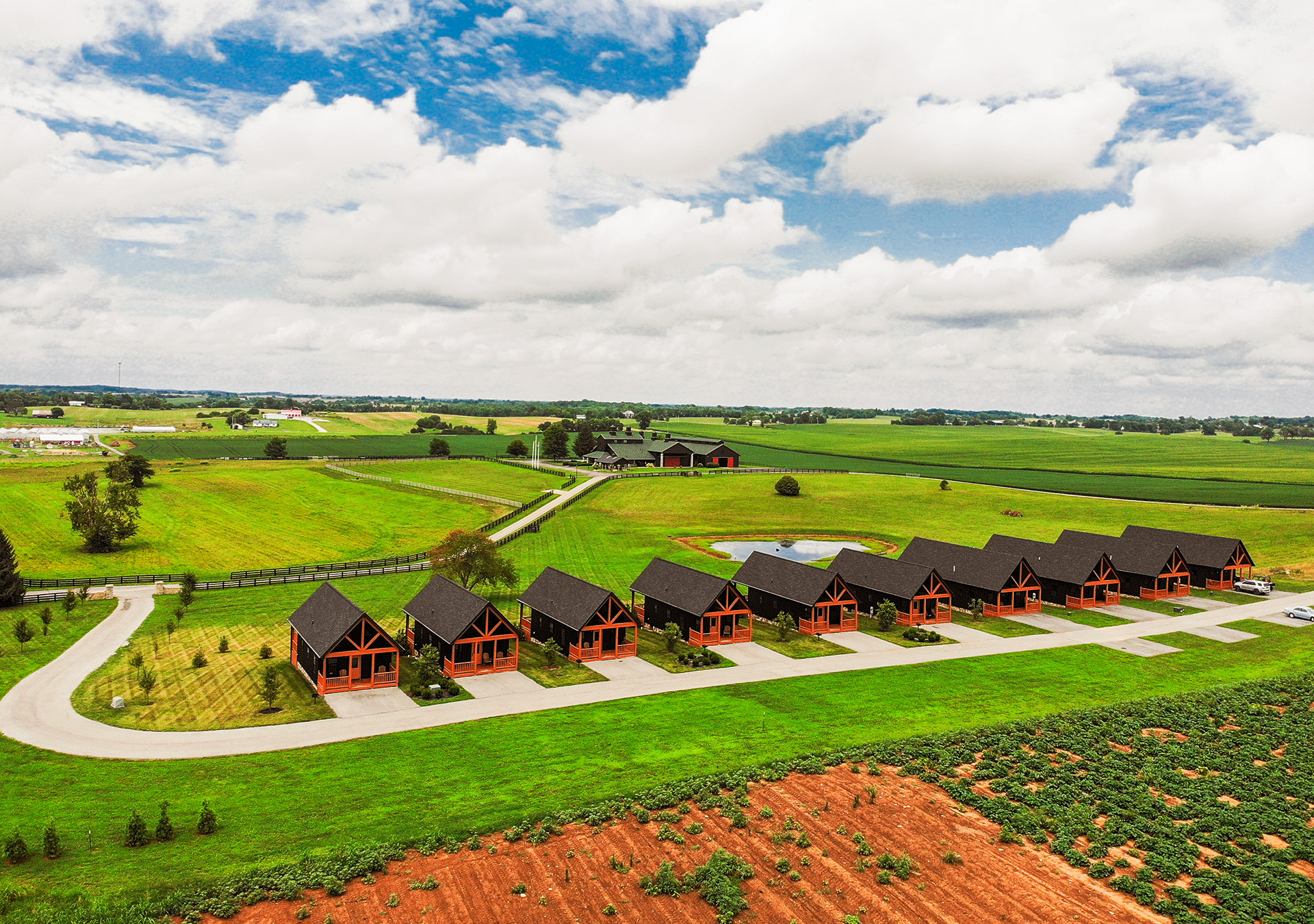 Boutique cabins at The Show Barn wedding and event venue