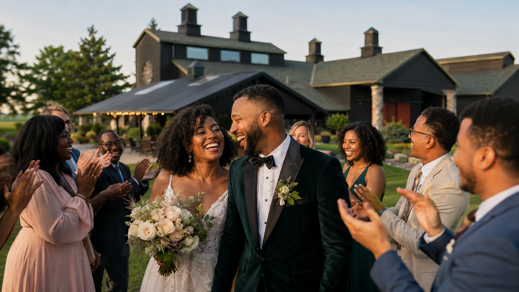 Couple celebrating at The Show Barn